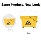 Floor Cleaning Rectangular Mop Bucket with Sturdy Down Press Wringer Combo, 35-Quart, Yellow