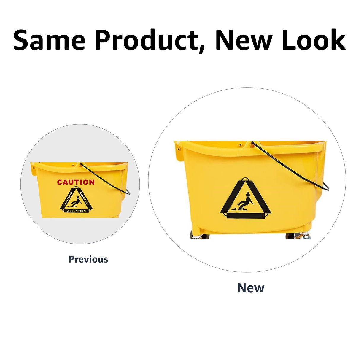 Floor Cleaning Rectangular Mop Bucket with Sturdy Down Press Wringer Combo, 35-Quart, Yellow