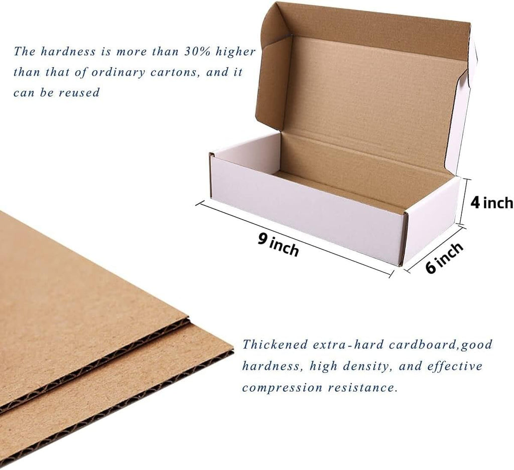 Shipping Boxes, 10Pcs White 9x6x4in Corrugated Cardboard Box