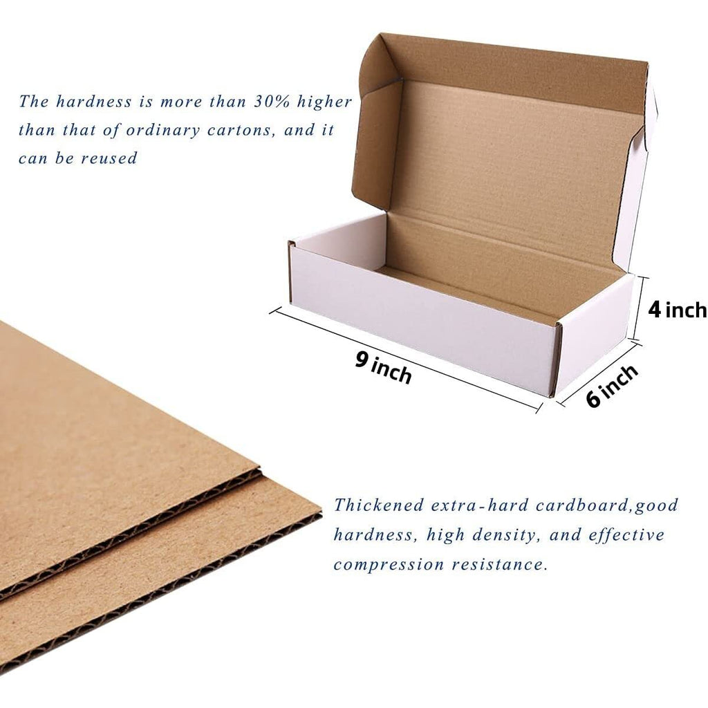 Shipping Boxes, 20Pcs White 9x6x4in Corrugated Cardboard Box