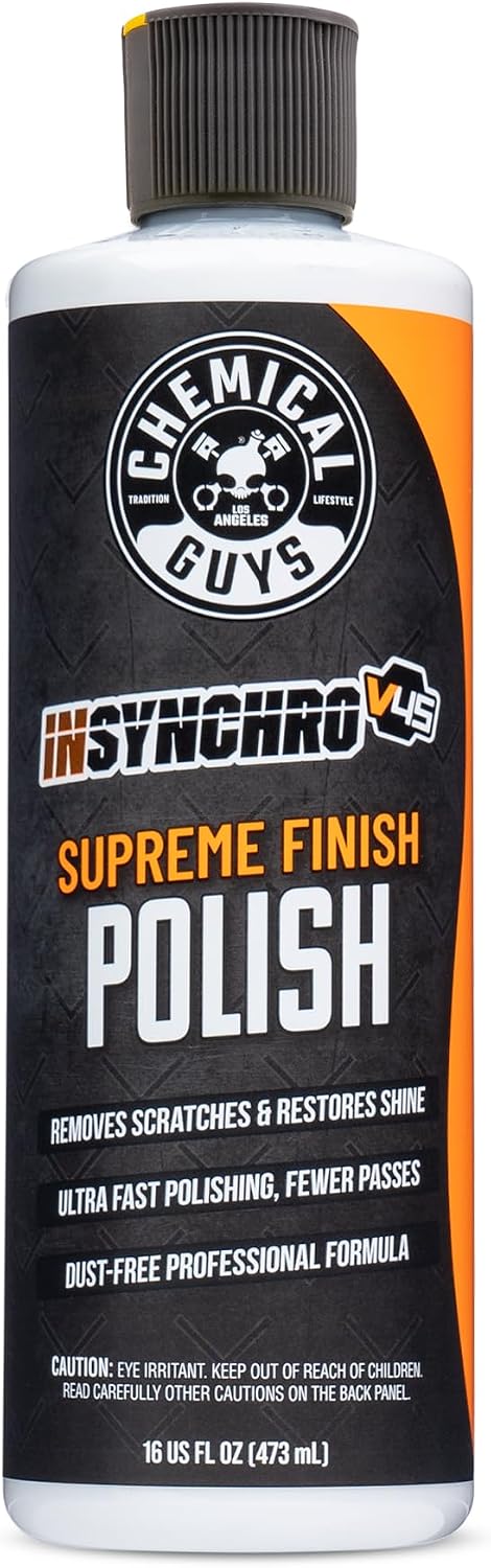 InSynchro V45 Medium Cut Car Polish for Paint Defects, 16 oz | Medium-cut polish refines light scratches, swirls and