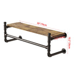 Industrial Pipe Clothing Rack,Wall Mounted Clothes Rack with Shelf
