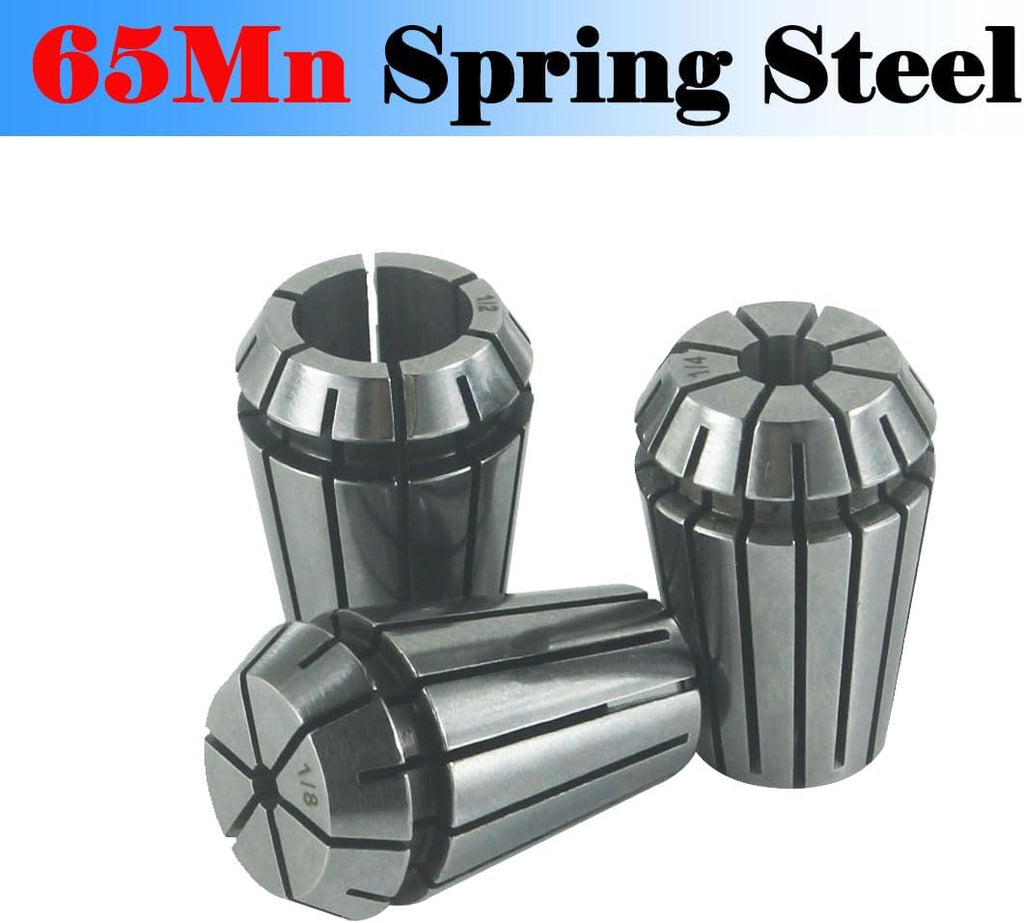 3 Pcs ER20 Spring Collet Set (1/8" & 1/4" & 1/2")