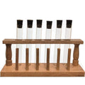 20x150mm Glass Test Tube Set with Rubber Stoppers and Wood Rack, 6 Piece Set, Karter Scientific 150A4
