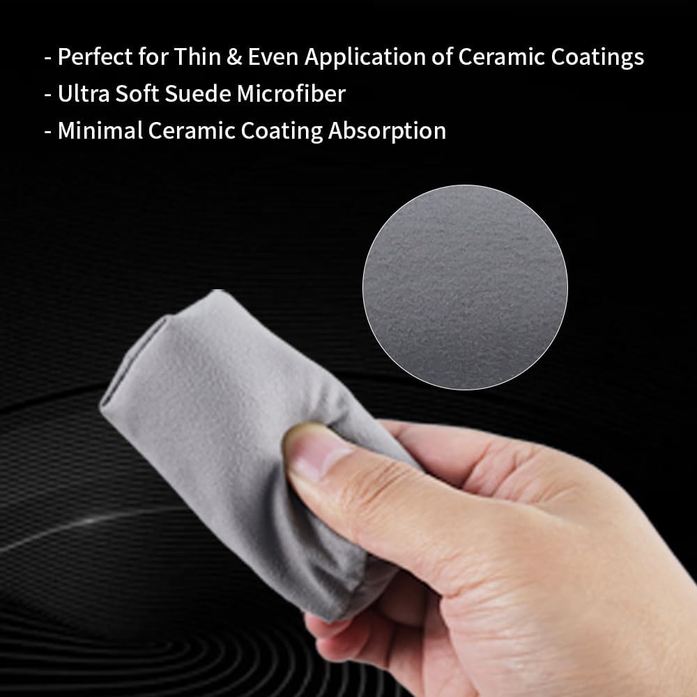 Microfiber Applicator Pad, Car Detailing Suede Sponge Applicator, 6Pcs Coating Sponge Pads for Cars, Ceramic Spray