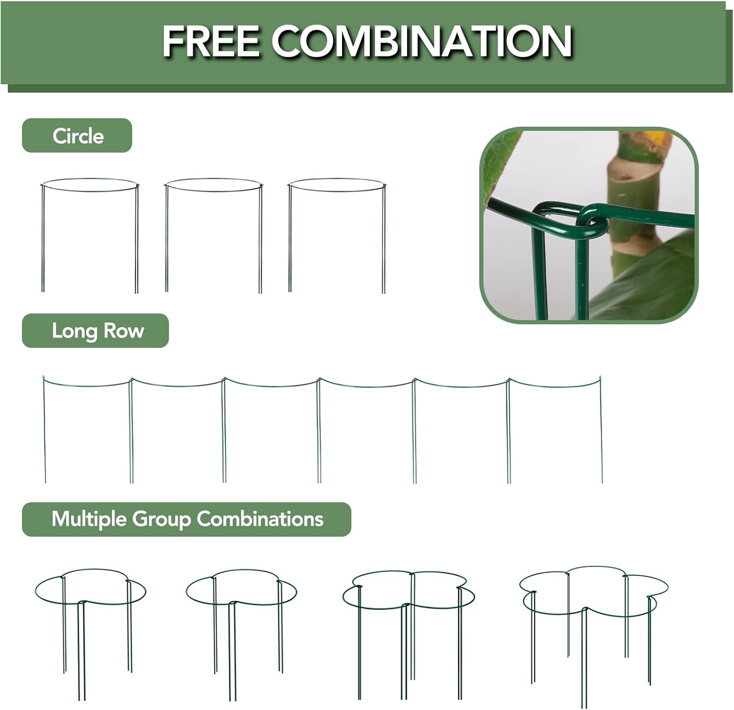 12 Pack Plant Support Stakes, 16 Inch Plant Stakes for Outdoor Plants, Peony Cages and Supports, Peony Cage with 15