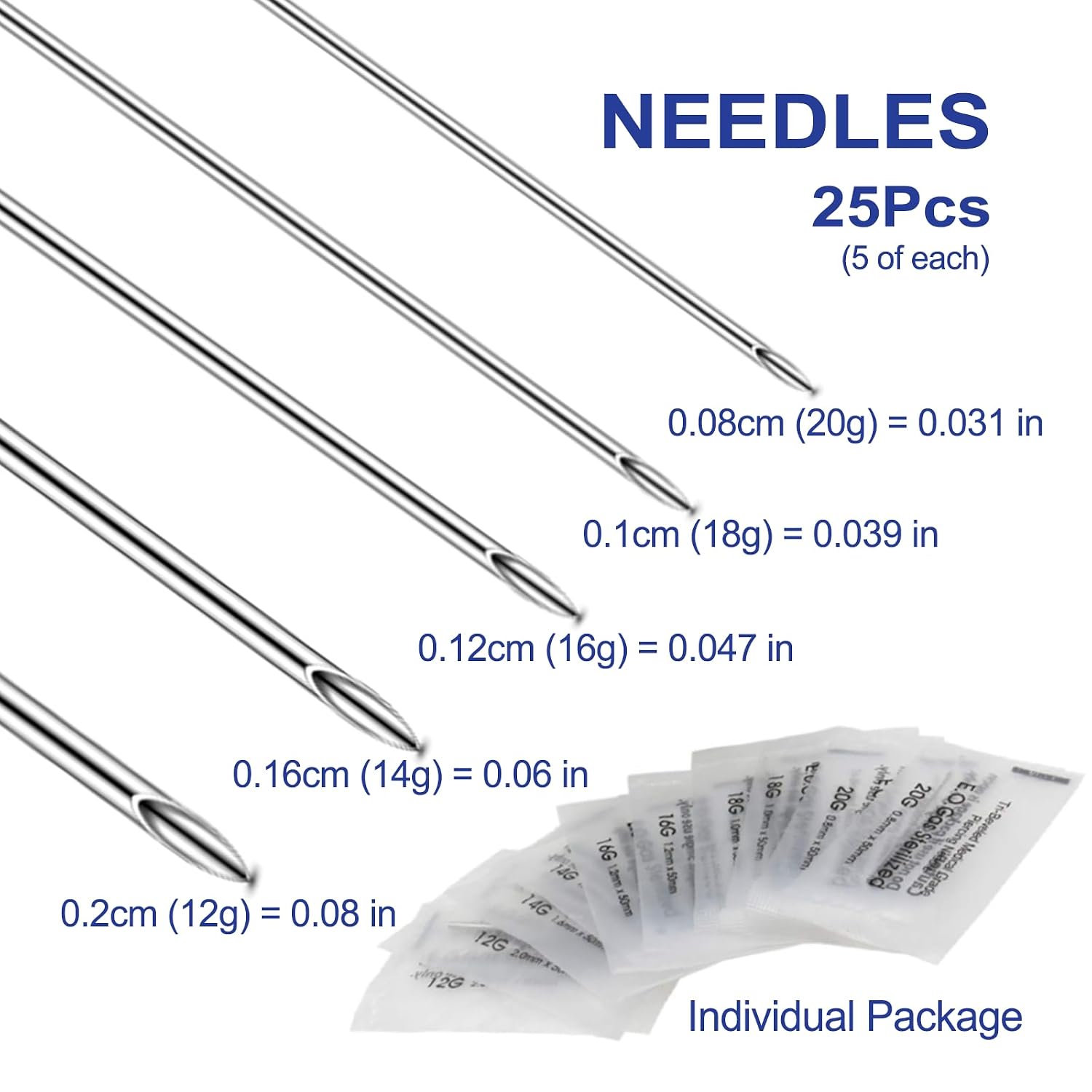 16G Piercing Needles Kit - Yugui 43pcs Ear Nose Piercing Kits Supplies