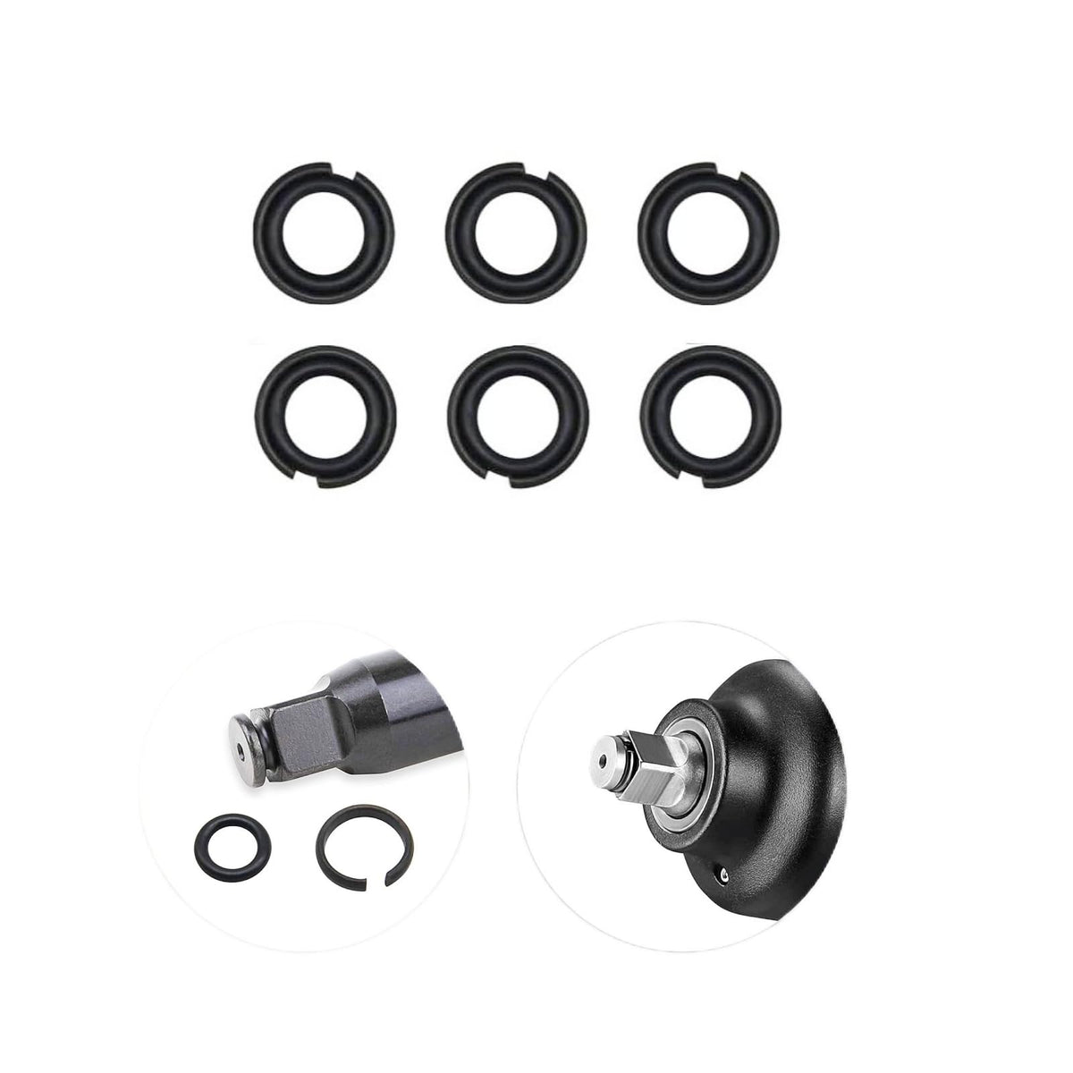 ZLLITONS 12 sets of 1/2" Impact Retaining Ring,Square Drive Socket Retainer