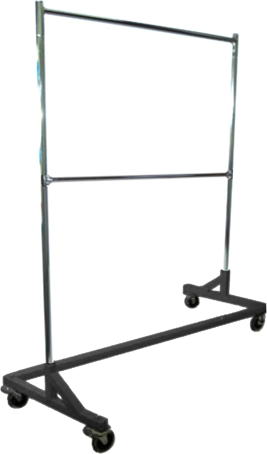 GR600-EH Deluxe Commercial Grade Rolling Z Garment Rack, 400lb Capacity, 63" Length with Add-On Extra Double Rail