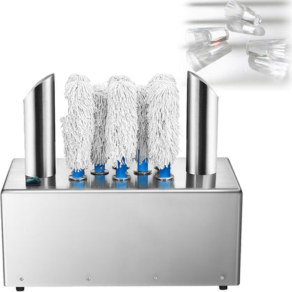 Electric Glass Washer 5/8 Brush Bar Glass Washer 1200 Cups/Hour 240RPM Glass Washing Machine for Bars, Restaurant