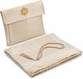 Muslim Prayer Rug with 99 Beads Tasbih & Travel Bag, Soft Taffeta Sajadah, Lightweight & Foldable Janamaz, Portable