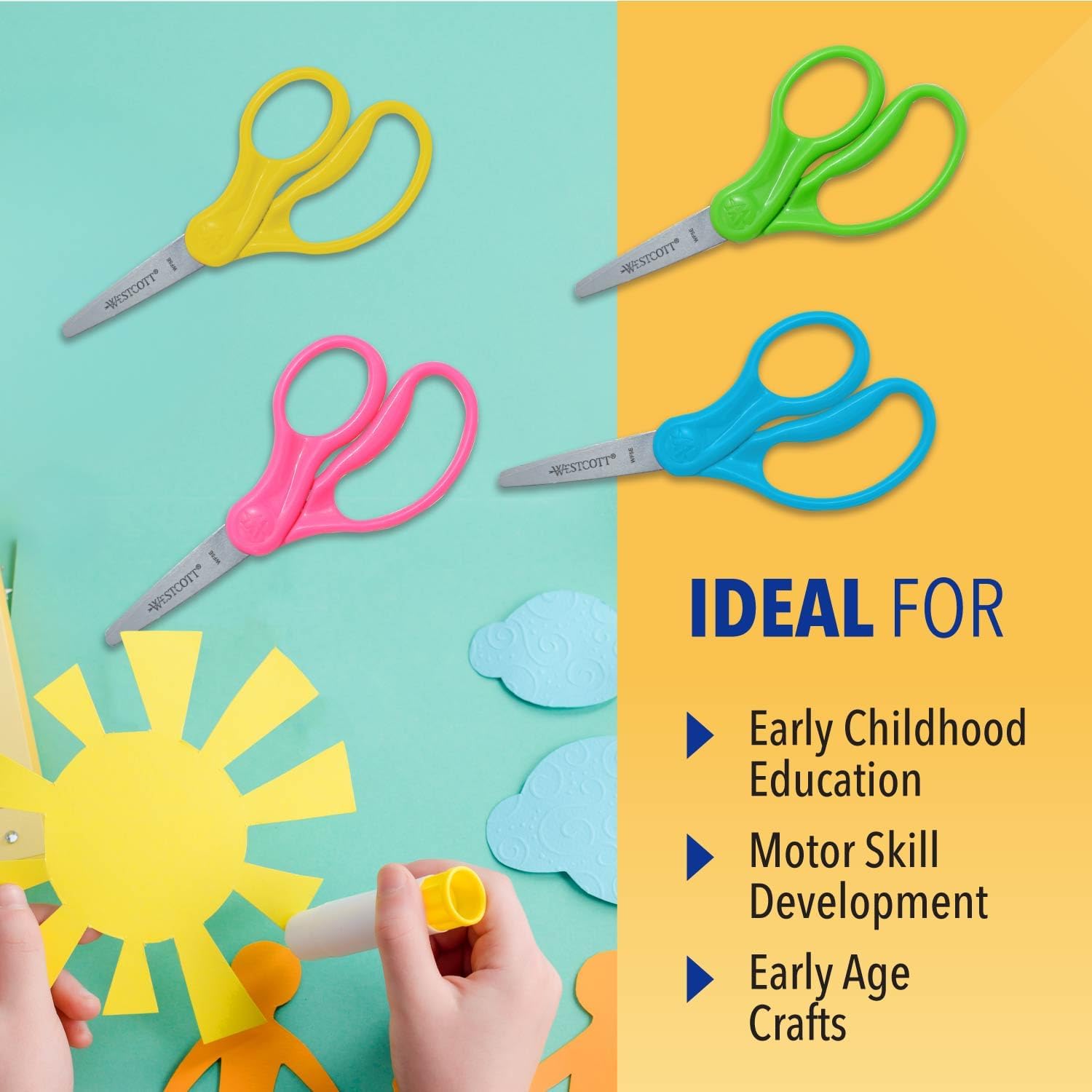 Right & Left-Handed Scissors For Kids - Back to School Essentials, Classroom Must Haves, Art Supplies - 5-Inch