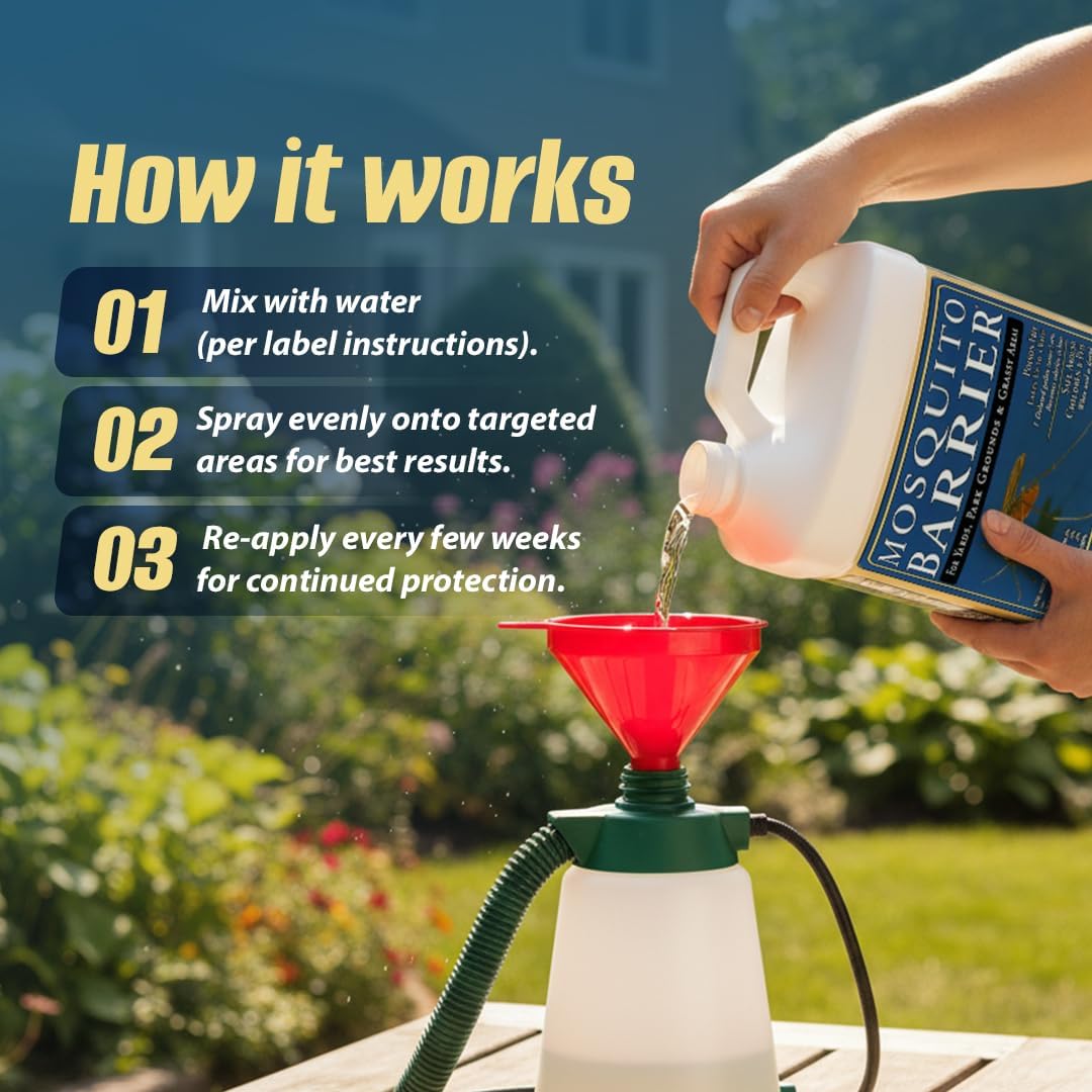 Liquid Garlic Spray Concentrate for Mosquitoes, 1 Gallon | Powerful garlic mosquito repellent for large yards