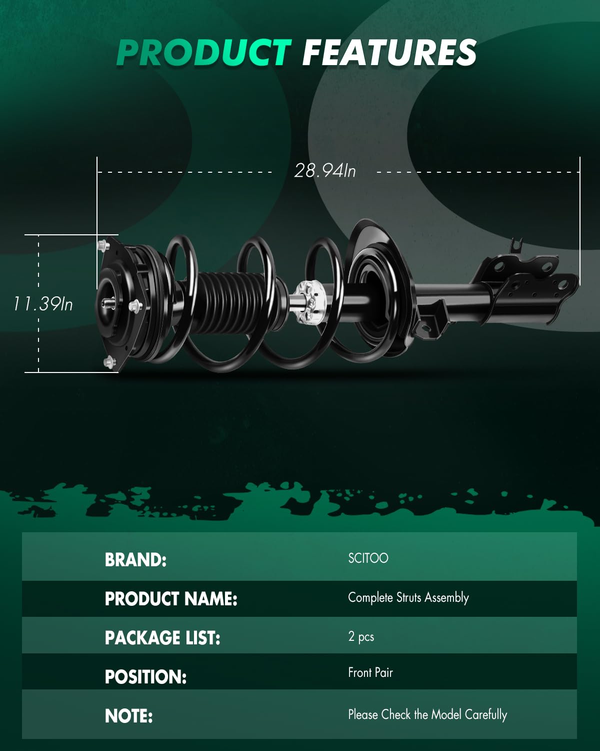 SCITOO Front Strut Shock Assembly for Nissan for Rogue,for Rogue Select AWD
