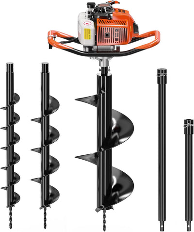72CC Post Hole Digger, Auger Post Hole Digger Easy Start, 2-Cycle Xtreme Engine, Gas Powered Earth Auger with
