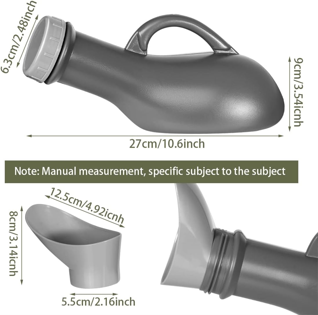 Urinal Bottle Unisex Urinals Portable Urine Bottle with Screw Lid 1000ml Plastic Pee Bottles Emergency Toilet for