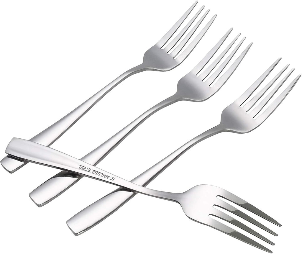 12-Piece Stainless Steel Dessert Forks, Silverware Set Dessert Forks