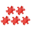 uxcell 5pcs L99/L100 Jaw Coupling Insert, Urethane Flexible Solid Type Jaw Coupling Center Insert for L Jaw Coupling L-Jaw Coupler Set, Red