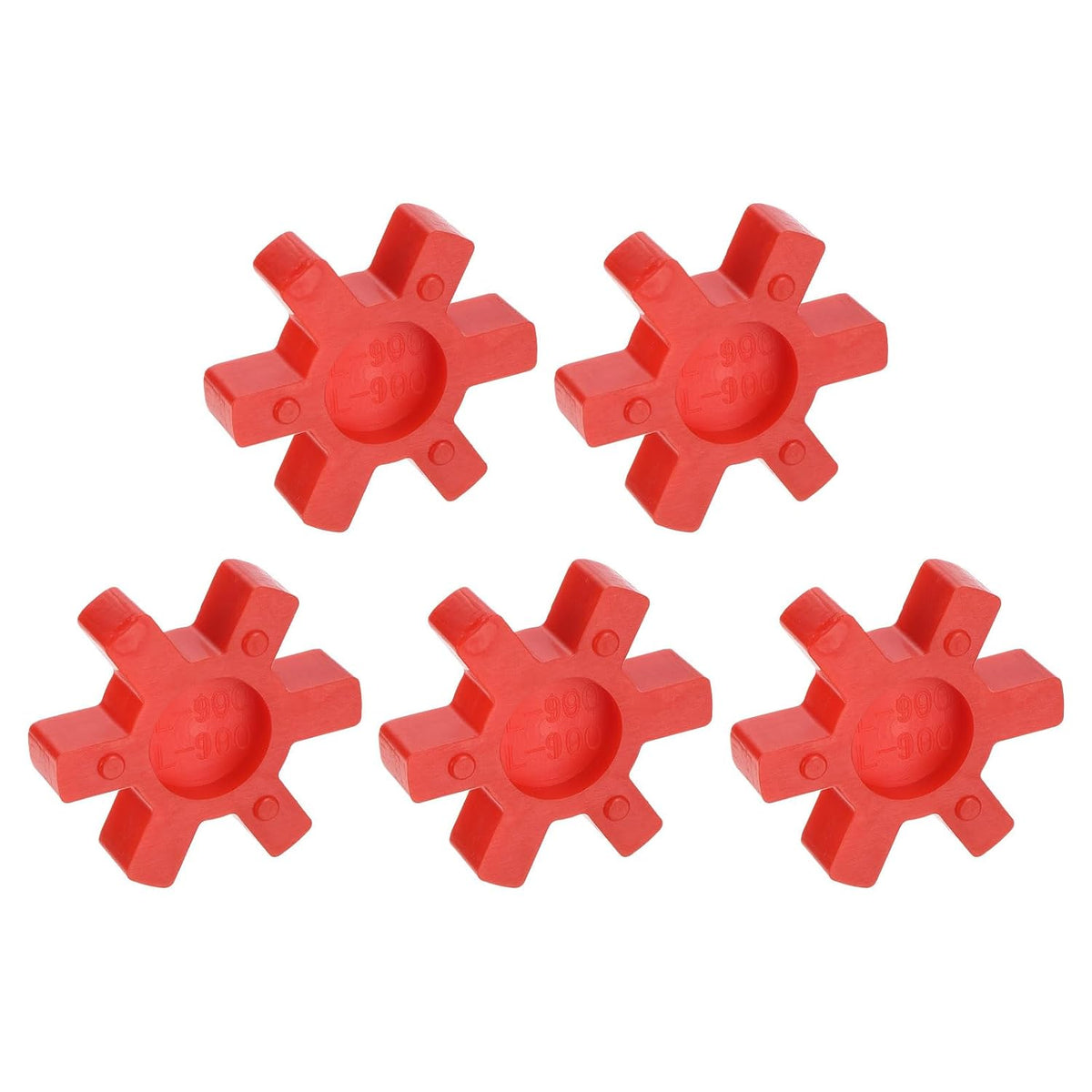 uxcell 5pcs L99/L100 Jaw Coupling Insert, Urethane Flexible Solid Type Jaw Coupling Center Insert for L Jaw Coupling L-Jaw Coupler Set, Red