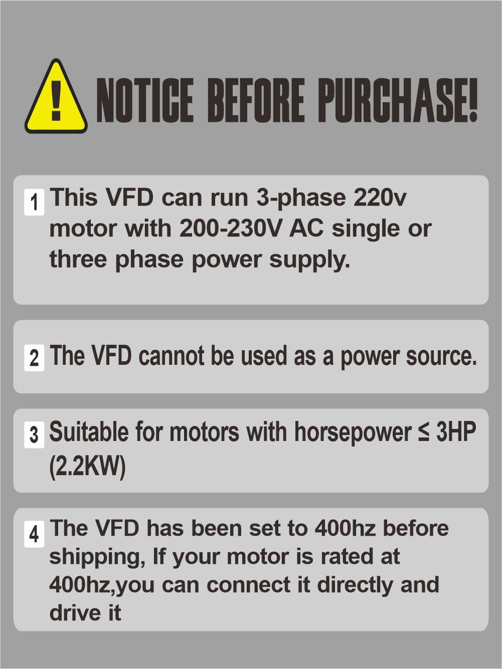 HY HUANYANG VFD Variable Frequency Drive Converter 2.2kW 3HP 220V