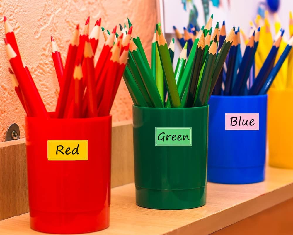 Assorted Colors Waterproof Removable Labels with Pen Adhesive Name Stickers