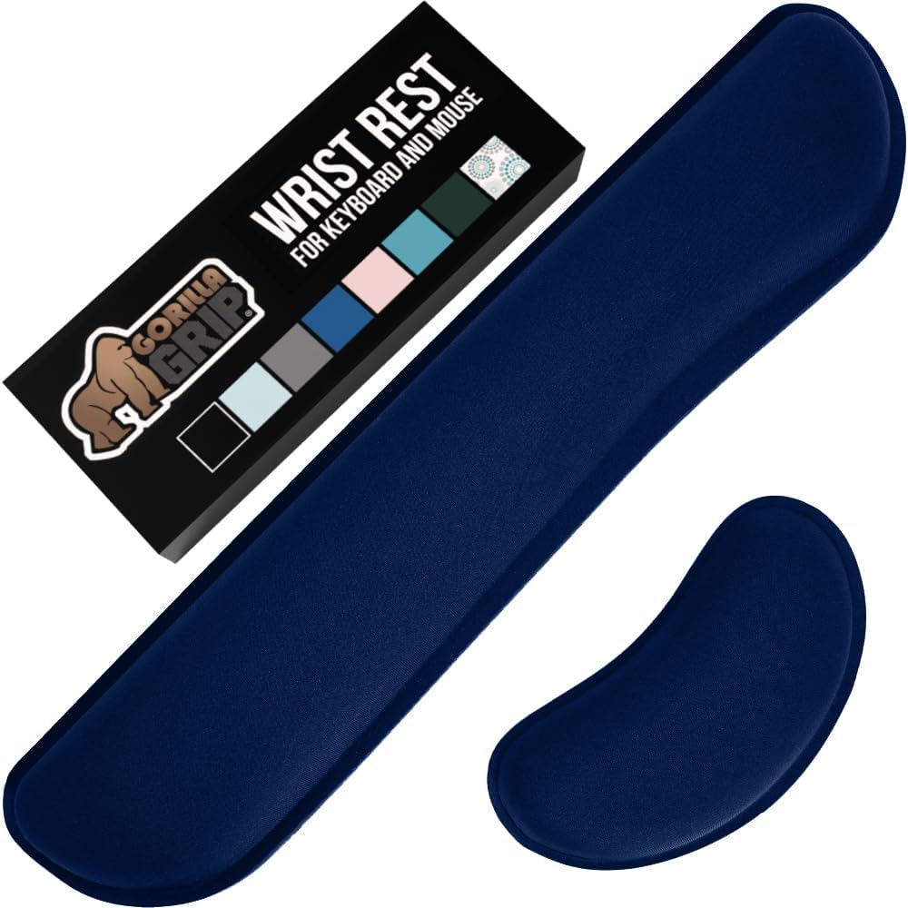 Silky Gel Memory Foam Wrist Rest for Computer Keyboard, Mouse, Ergonomic Design for Typing Pain Relief, Desk Pads
