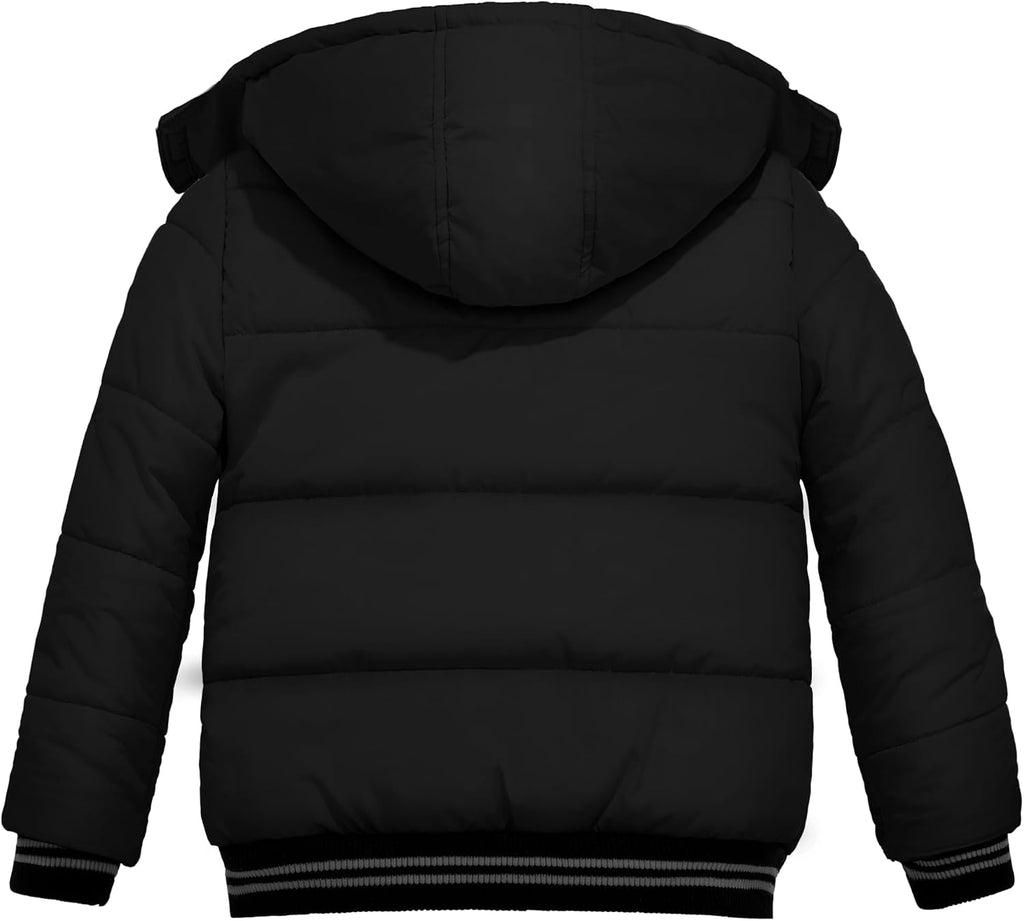Boys' Winter Coat Waterproof Puffer Jacket with Removable Hood | 5000mm Waterproof,Windproof,Fleece-Lined,Machine