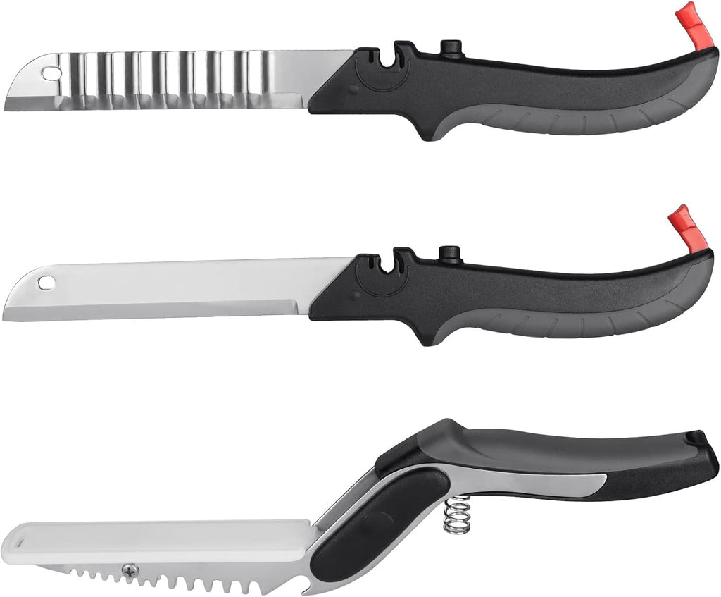 2-in-1 Kitchen Scissors with Replaceable Straight & Wavy Blades, Multi-Functional Kitchen Shears with Integrated