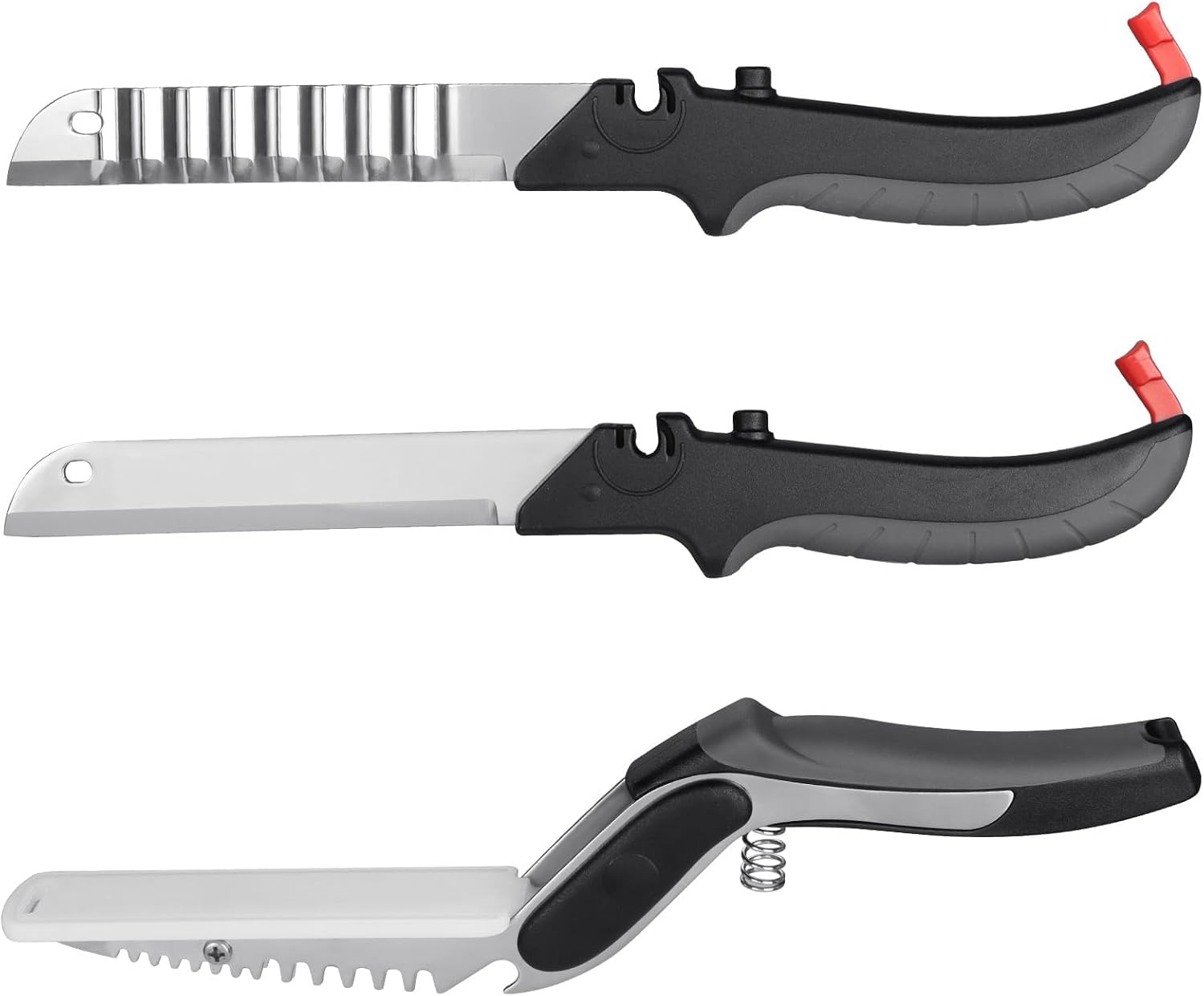 2-in-1 Kitchen Scissors with Replaceable Straight & Wavy Blades, Multi-Functional Kitchen Shears with Integrated