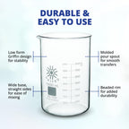 Borosilicate Glass Beaker, 1000ml, Autoclavable, 1 Each