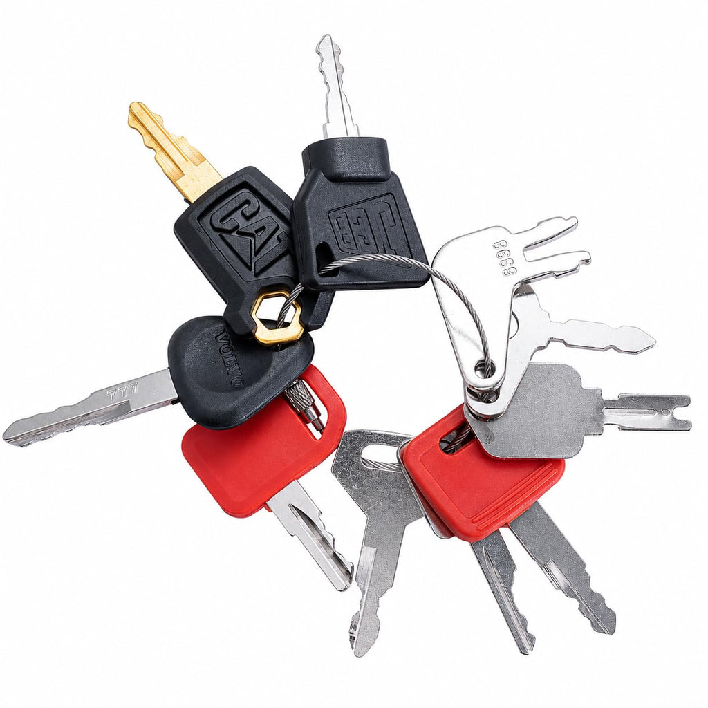 hiSpkNix 11 PCS Heavy Equipment Keys Master Set for CAT, John Deere, Kubota