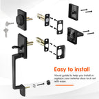 Black Front Door Lock Set, Front Door Handle and Deadbolt Set