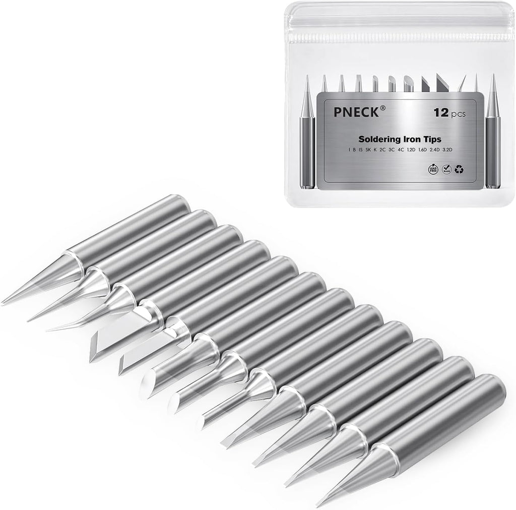 900M Soldering Iron Tips 12 Pcs, Replacement Solder Tips Compatible with HAKKO, Atten, Quick, Aoyue, Vastar, Ryobi