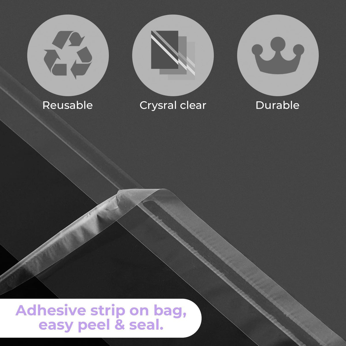 25 Pack 18 3/8" x 24 1/8" Acid-Free Clear Plastic Bags