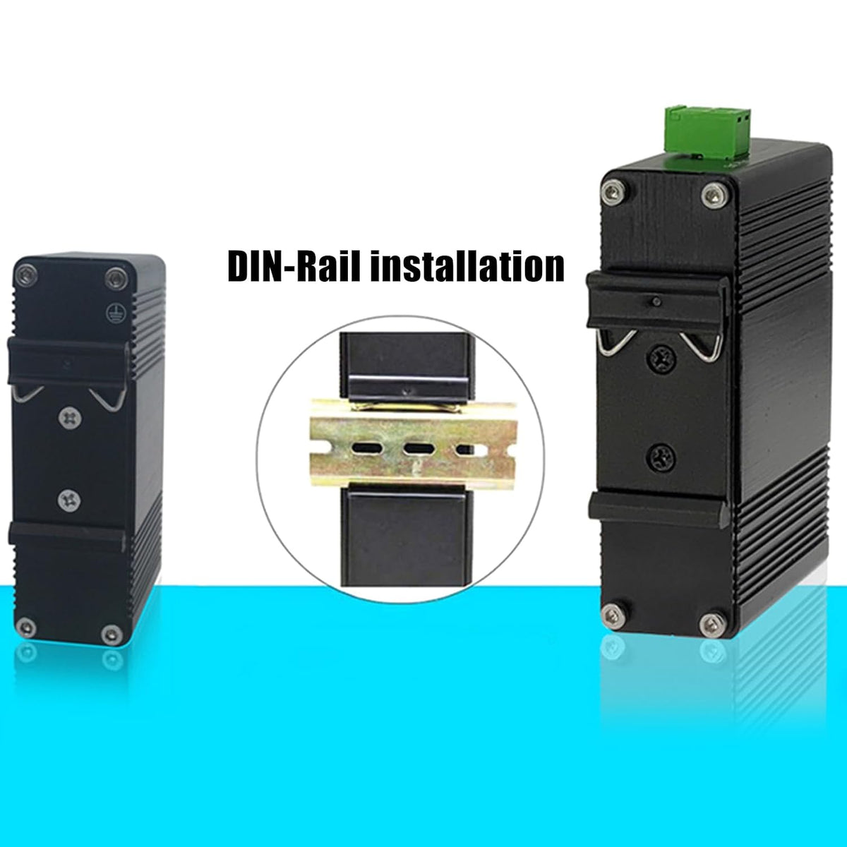 CNQLIS 10PCS DIN Rail Mounting Clip, 1.02" Aluminum for 35mm Rail