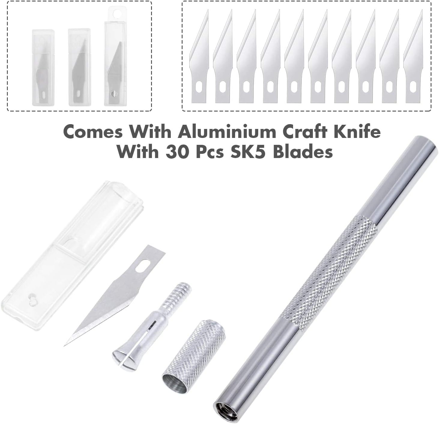 Craft Knife Precision Cutter and Self Healing Cutting Craft Mat Hobby Knife Set with 30 PCS Knife for Art Hobby Craft