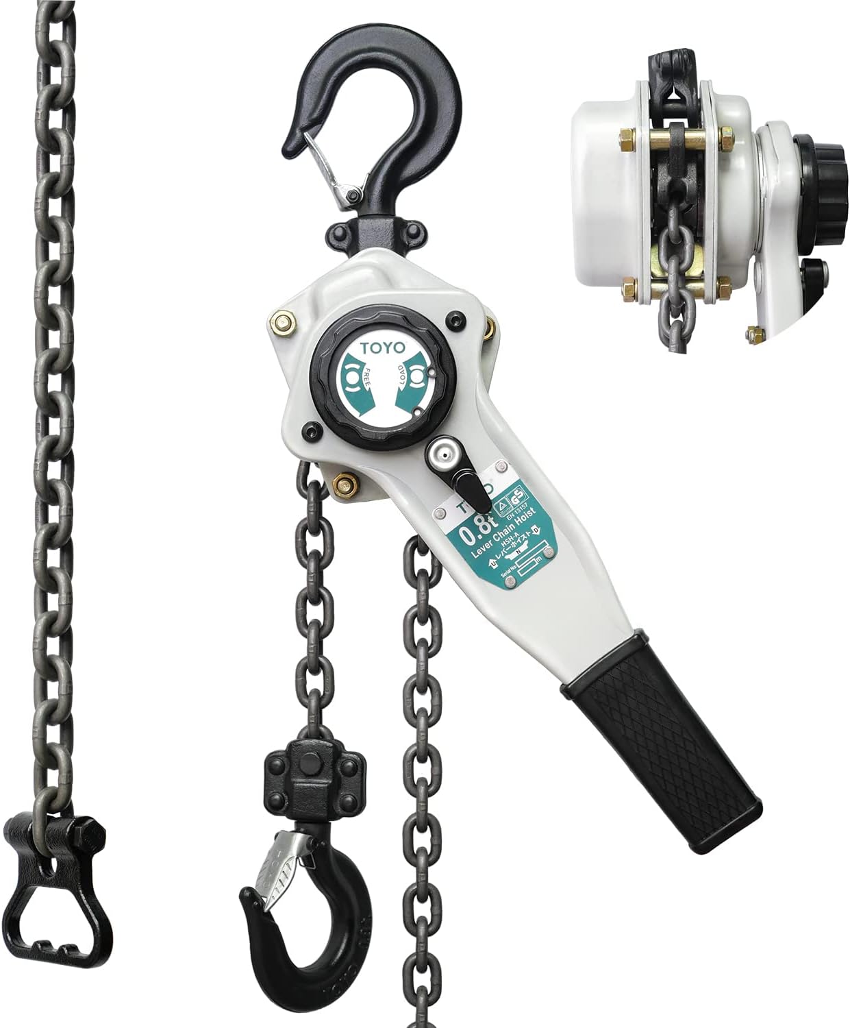 Lever Chain Hoist 1750Lbs 10ft,Chain Come Along 0.8T 10Ft Ratchet Chain Puller Hoist Alloy Steel G80 Chain 2 Heavy