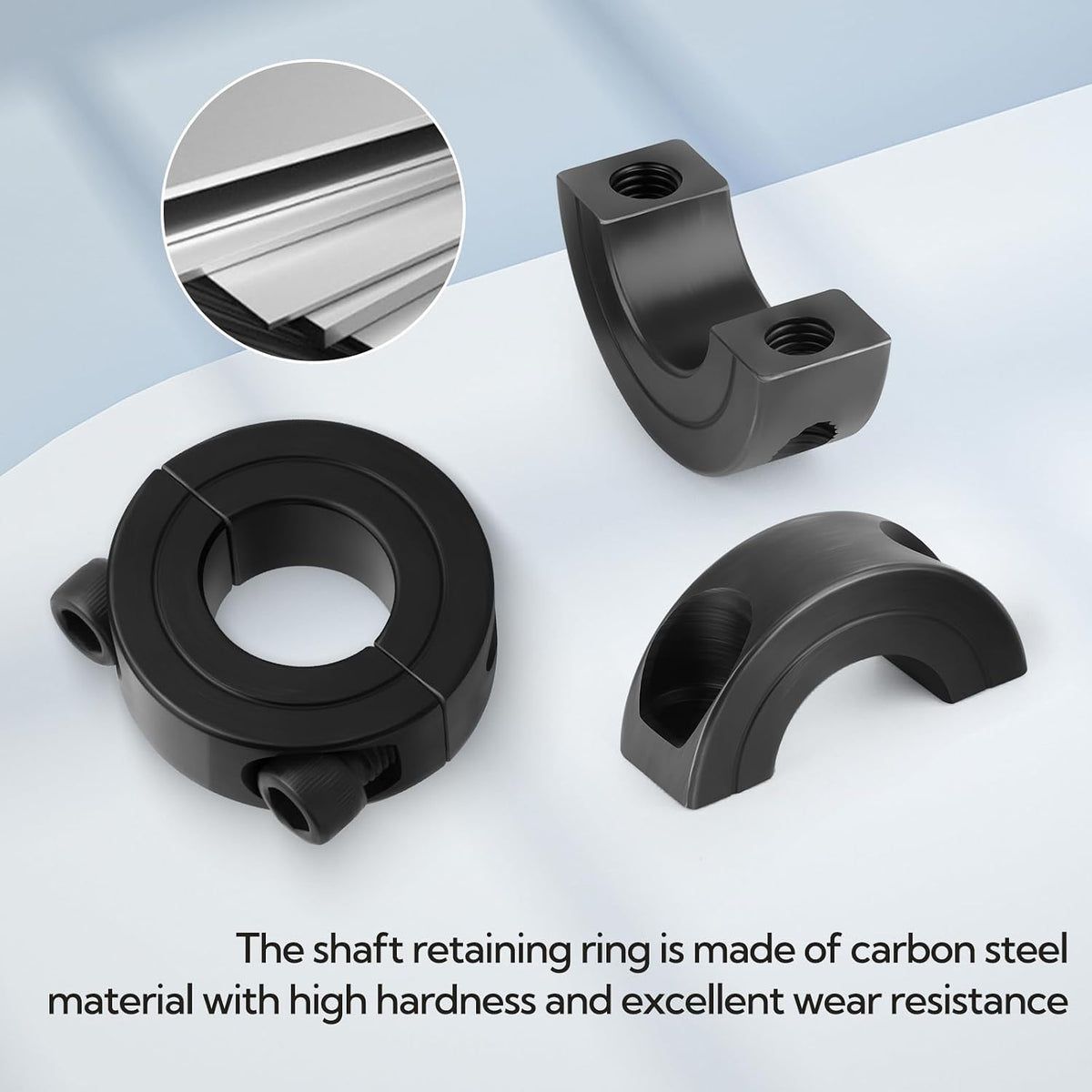 6 Pcs 1" Split Collar, Split Collar Clamp, Clamp-on Shaft Collars, Shaft Fixing Ring with Screws and Wrench