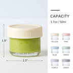[6 Pack] Salad Dressing Container To Go, 1.7 oz Glass Small Condiment Container with Lids, Dipping Sauce Cups Set