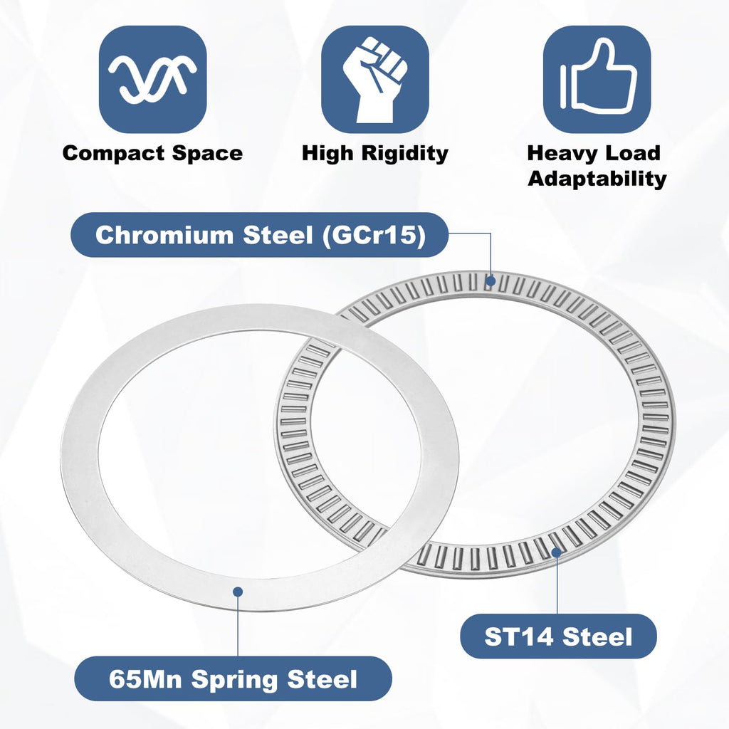 uxcell 2 Sets NTA4860 Thrust Needle Roller Bearings with Washers, ID 3"