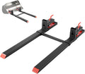 Pallet Forks, 4000 lbs Clamp on Pallet Forks, 60-Inch Total Length Heavy-Duty Tractor Fork with Adjustable Stabilizer