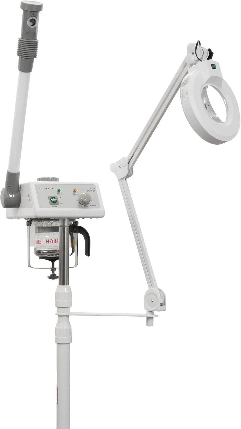 Euro Facial Steamer with Aroma Therapy with LED Magnifying Lamp