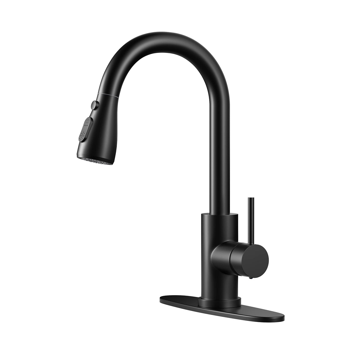 High-Arc Kitchen Faucets with Pull Down Sprayer, Matte Black