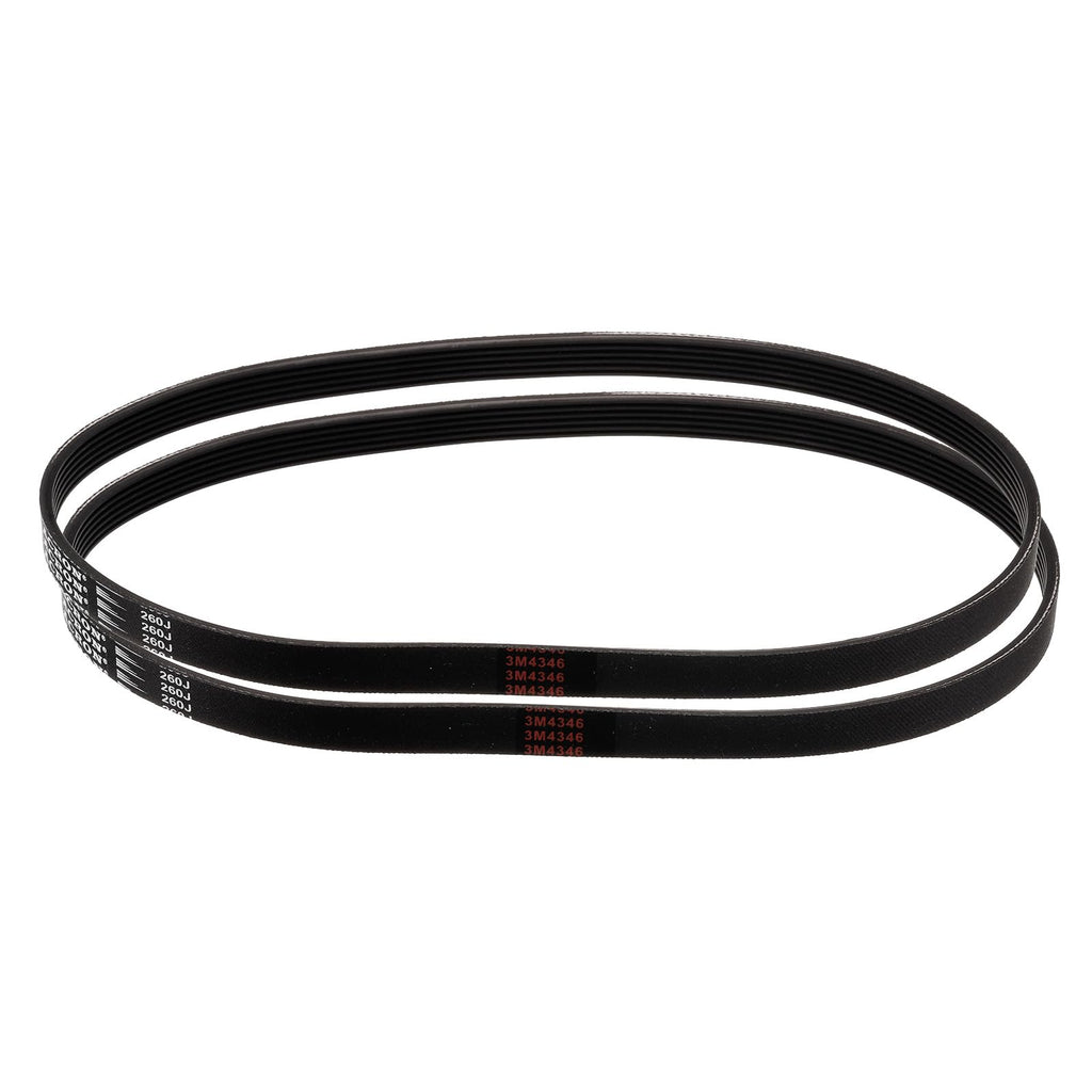 uxcell 2pcs 260J6 PJ V-Ribbed Belt 6 Ribs 26" Length x 0.55" Width x 0.14" Height, EPDM Rubber Poly V Belt, Multi Wedge Micro V Belt