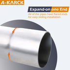 2 Inch Stainless Steel Exhaust Pipe, 40" Length