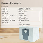 Jollyhilan 10 Pack Dust Bags Compatible with Roborock Q5+,Q5 Max+