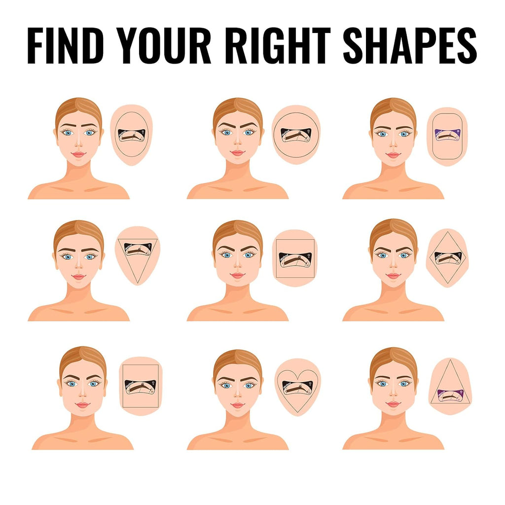 Eyebrow Stencils Eyebrows Shape Reusable - 27 Eyebrow Stencil Kit, Brow Stencils for Eyebrow Stamp, Eyebrow Shaping