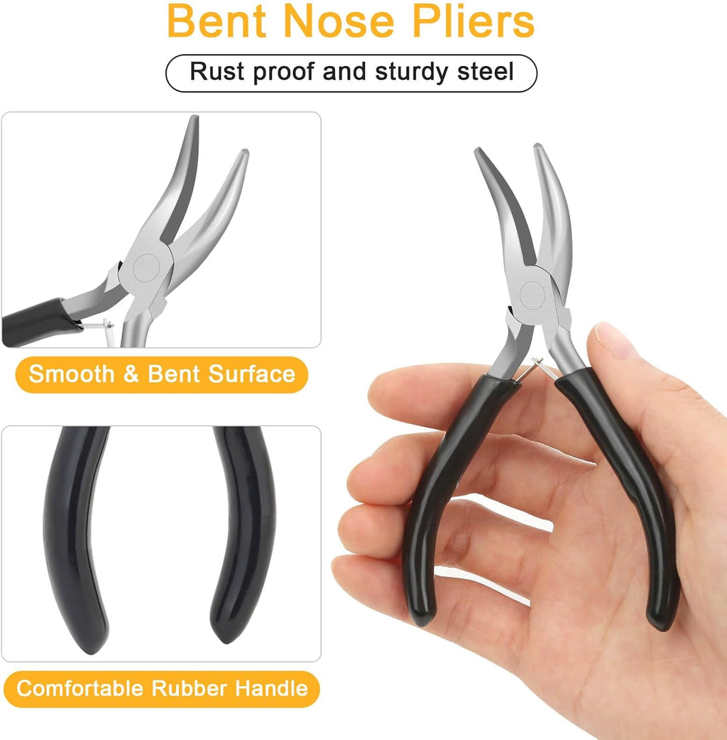 1200PCS Jump Rings for Jewelry Making Kit, Jump Rings and Necklace Clasps with Jump Ring Pliers Tools for Jewelry
