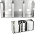 3 Compartments Stainless Steel Cup Dispenser with Adjustable Dividers