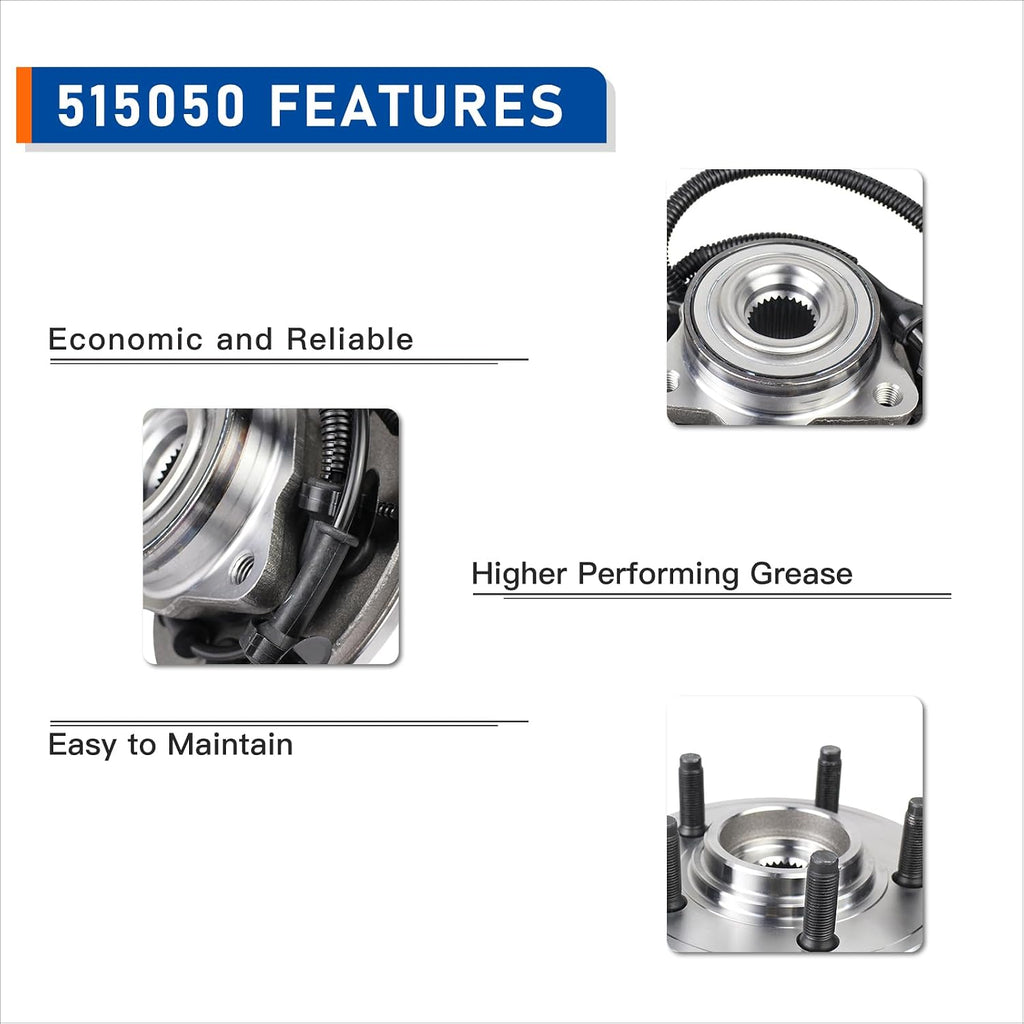MACEL 515050 Front Wheel Hub Bearing Assembly Compatible with 2002-2005 Ford Explorer, 2003-2005 Lincoln Aviator, 2002-2005 Mercury Mountaineer 5 Lugs W/ABS
